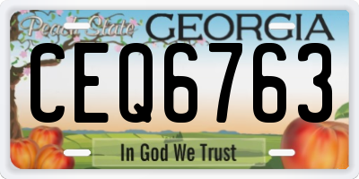 GA license plate CEQ6763