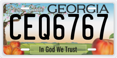 GA license plate CEQ6767