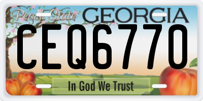 GA license plate CEQ6770