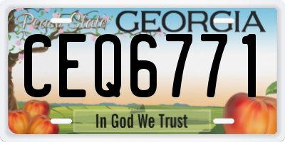 GA license plate CEQ6771