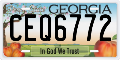 GA license plate CEQ6772