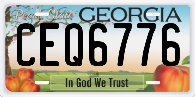 GA license plate CEQ6776