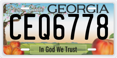 GA license plate CEQ6778