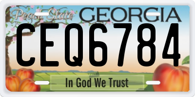 GA license plate CEQ6784
