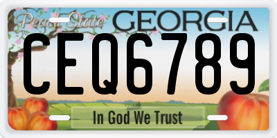 GA license plate CEQ6789