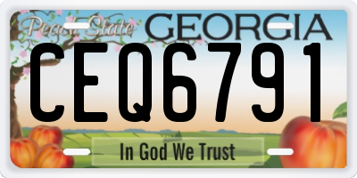 GA license plate CEQ6791