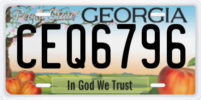GA license plate CEQ6796
