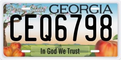GA license plate CEQ6798