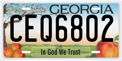 GA license plate CEQ6802
