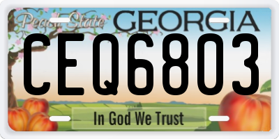 GA license plate CEQ6803