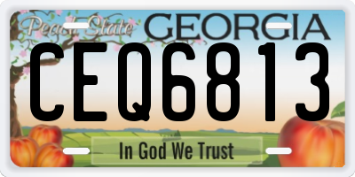 GA license plate CEQ6813