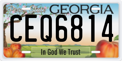 GA license plate CEQ6814