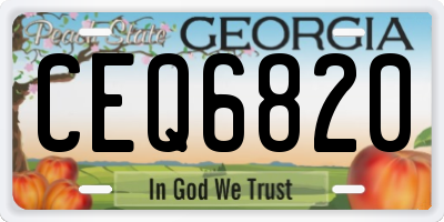 GA license plate CEQ6820