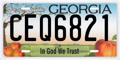 GA license plate CEQ6821