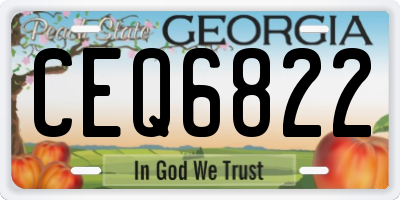 GA license plate CEQ6822