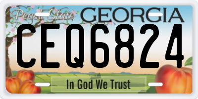 GA license plate CEQ6824