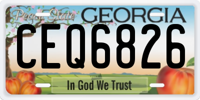 GA license plate CEQ6826