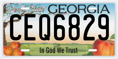 GA license plate CEQ6829