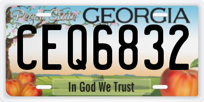 GA license plate CEQ6832