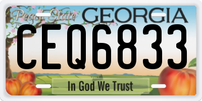 GA license plate CEQ6833