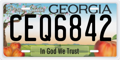 GA license plate CEQ6842