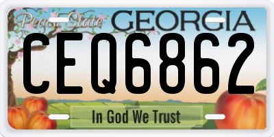 GA license plate CEQ6862
