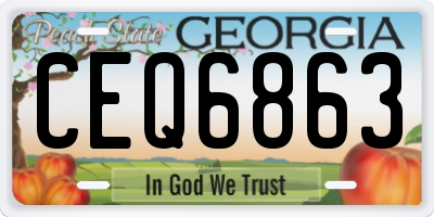 GA license plate CEQ6863