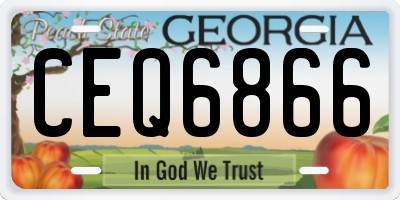 GA license plate CEQ6866