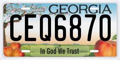 GA license plate CEQ6870