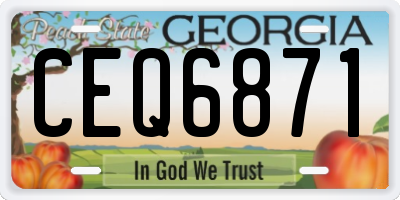 GA license plate CEQ6871