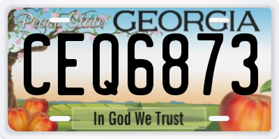 GA license plate CEQ6873