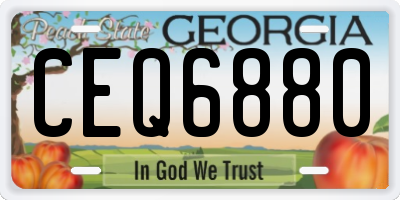 GA license plate CEQ6880