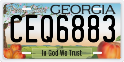 GA license plate CEQ6883