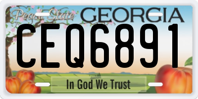 GA license plate CEQ6891