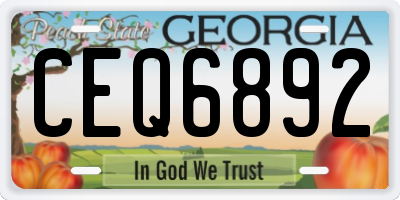 GA license plate CEQ6892