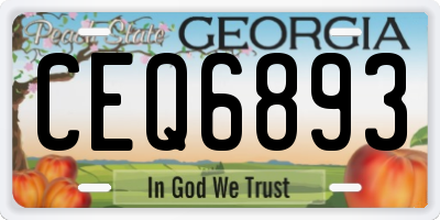 GA license plate CEQ6893