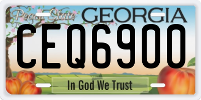 GA license plate CEQ6900