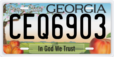 GA license plate CEQ6903