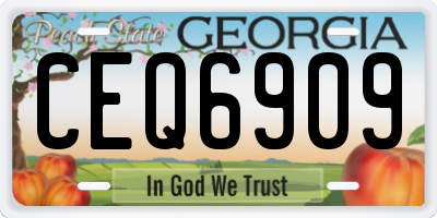 GA license plate CEQ6909