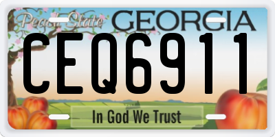GA license plate CEQ6911