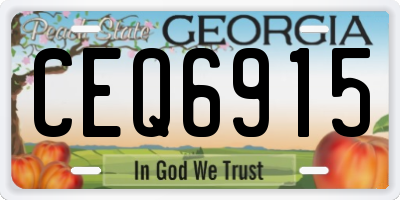 GA license plate CEQ6915
