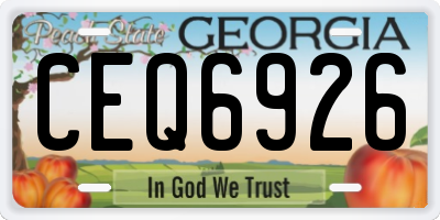 GA license plate CEQ6926
