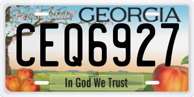 GA license plate CEQ6927
