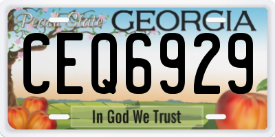 GA license plate CEQ6929