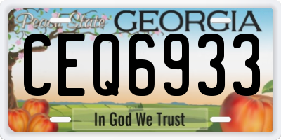 GA license plate CEQ6933