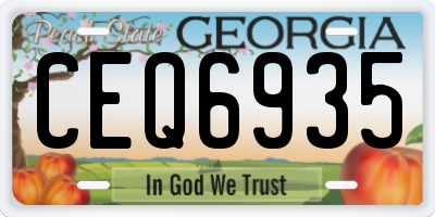 GA license plate CEQ6935