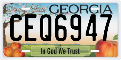 GA license plate CEQ6947