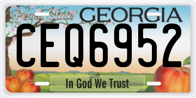 GA license plate CEQ6952