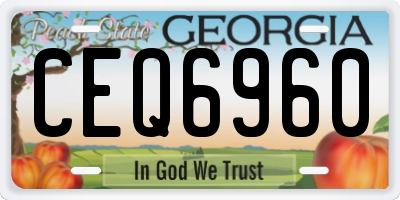 GA license plate CEQ6960