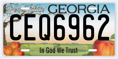 GA license plate CEQ6962